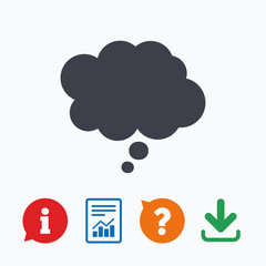 Comic speech bubble sign icon. Chat think symbol