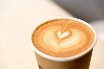 hot coffee in paper cup