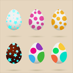 HAPPY EASTER. Colored Easter eggs, set. Eggs symbol Vector. Egg symbol JPEG. Egg symbol Image. Egg symbol Graphic. Egg Icon Art. Egg Icon JPG.Egg - stock vector