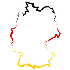 Niemcy - mapa - obrazy, fototapety, plakaty