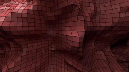 Nice 3d abstract red plastic plexus background