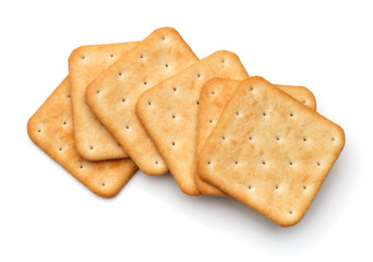 Dry cracker cookies isolated on white background cutout