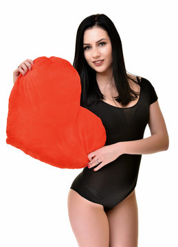 Love and valentines day woman.