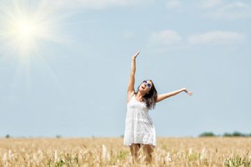 One young woman outdoors