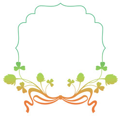Floral frame with gradient fill. Raster clip art.