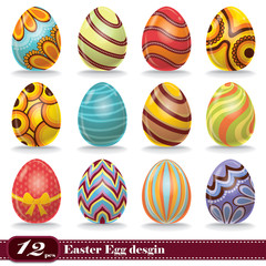 Vintage Easter Egg poster design set