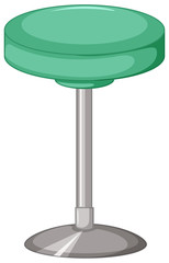 Green stool with metal leg