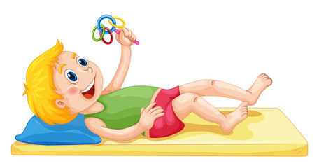 Toddler playing with toy