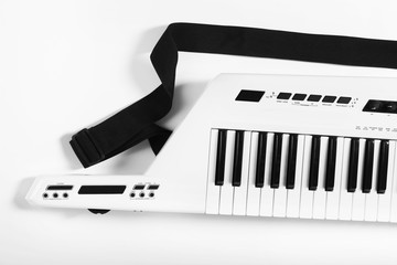 Fototapeta premium Keyboard of synthesizer closeup