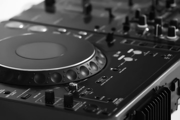 DJ mixer closeup