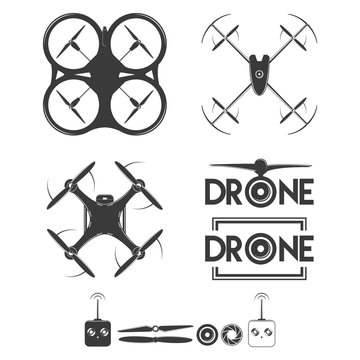 Set of drone design element
