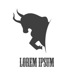 Bull vector illustration, logo design