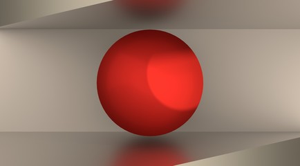 Japan flag design concept. 3d shapes. Image relative to travel and politic themes