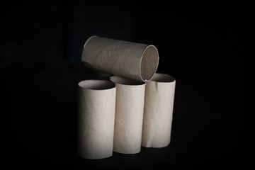 Tissue cores on black background