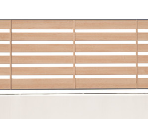 Brown wooden fence isolated on white background