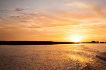 Sunset over water