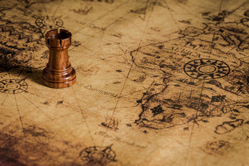chess on old map