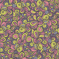 Multicolor doodle seamless pattern. Vector illustration
