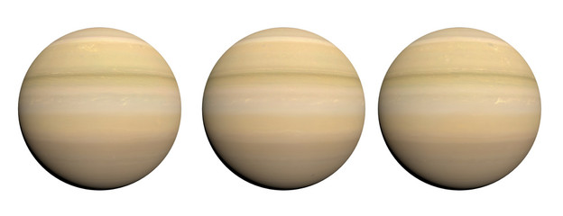 Planet Saturn on White Background