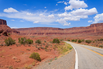 Utah panorama, road in perspective