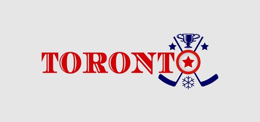 Image relative to canada and usa hockey. Toronto city name with built in emblem