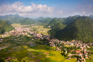 Mountains and rice field in Vietnam