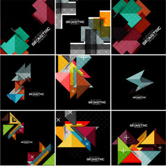 Vector geometrical banner set