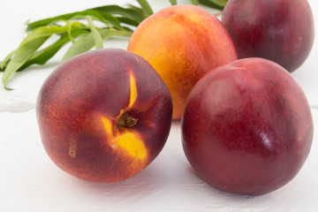 Nectarine fruits on a table