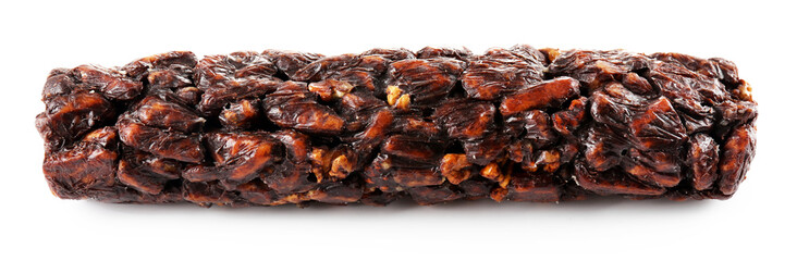 Chocolate salami, isolated on white