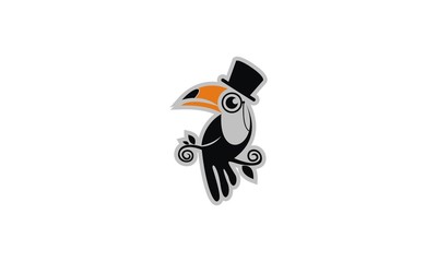 Hornbill Bird Character Logo