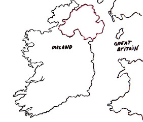 Map of Ireland and United Kingdom - territorial dispute concept