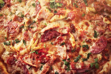 Obraz na płótnie Canvas Delicious pizza background