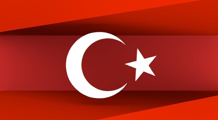 Obraz premium Turkey flag design concept. 3d shapes. Image relative to travel and politic themes