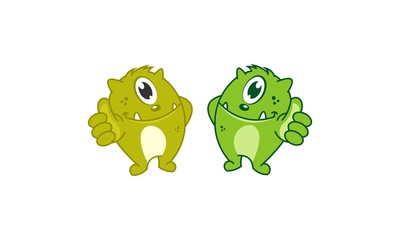 Twin Little Green Monster