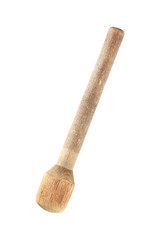 Wooden cocktail muddler isolated on white