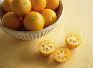 カットされた金柑