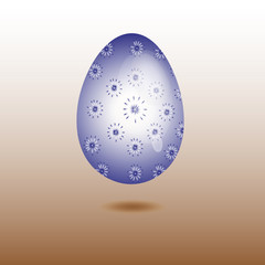 
Egg blue glass flowered
Drawing blue egg made of glass with a pattern in flower on a brown background
