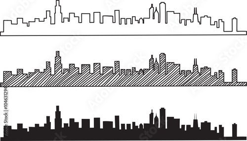 "Free hand sketch of Chicago skyline. Vector illustration eps 10