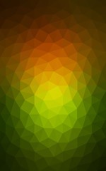 Multicolor red, green polygonal design pattern, which consist of triangles and gradient in origami style.