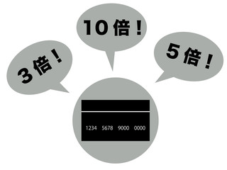 Concept graphic depicting a credit card that earns many points w