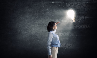 Woman in bright light