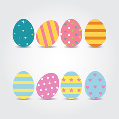Easter eggs. Vector illustration. Easter eggs vector icons flat style. Easter eggs isolated vector. Easter eggs for Easter holidays design. Easter eggs isolated on white background.