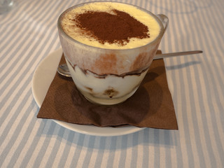 A detail view of a cup of coffee