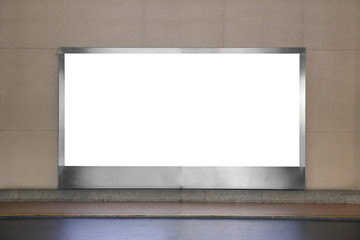 blank advertising billboard on a street wall