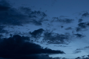 Fototapeta na wymiar black cloud in dark night sky background