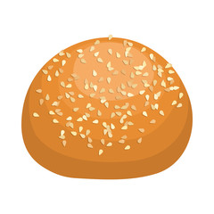Round bread bun with sesame seeds icon