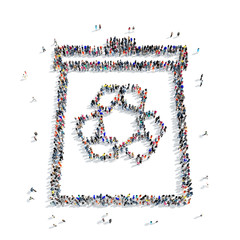 people basket recycling ecology icon