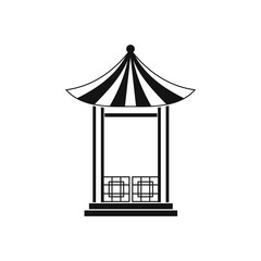A japanese lotus pavilion icon, simple style 
