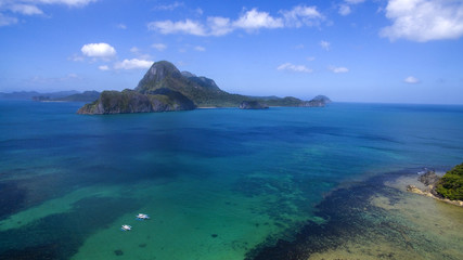 cliffs and sea in the Philippines with a bird's-eye view