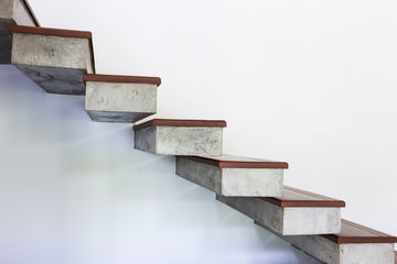 staircase on white mortar wall